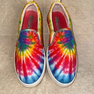 Skechers Memory Foam Tie Dye Slip On Shoes Women’s Size 6.5 Rainbow Multicolor